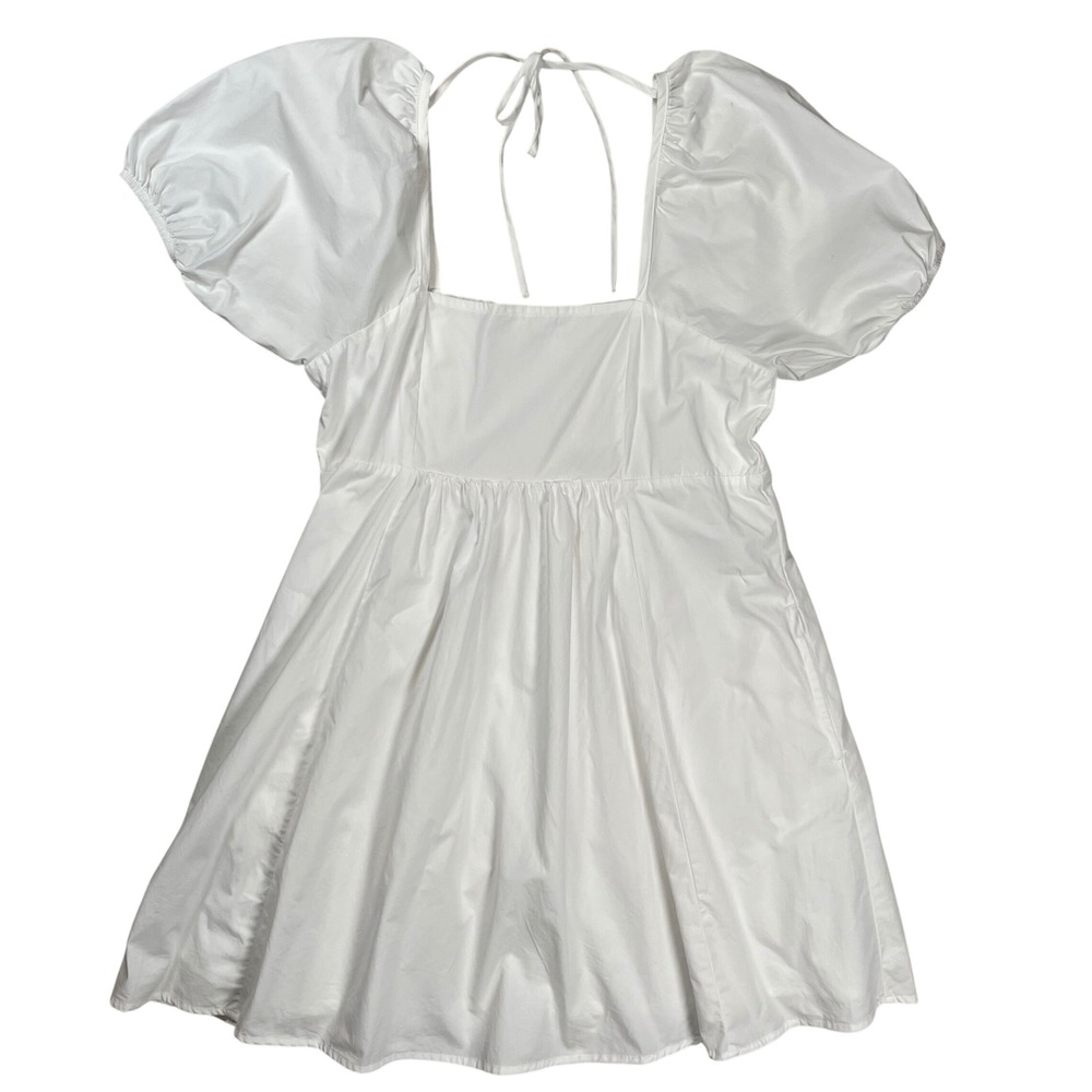 Draper James Babydoll Dress Women Medium White Smocked Coquette Prairie Romantic